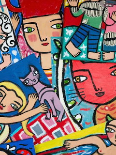 Colorful Folk Art Faces
