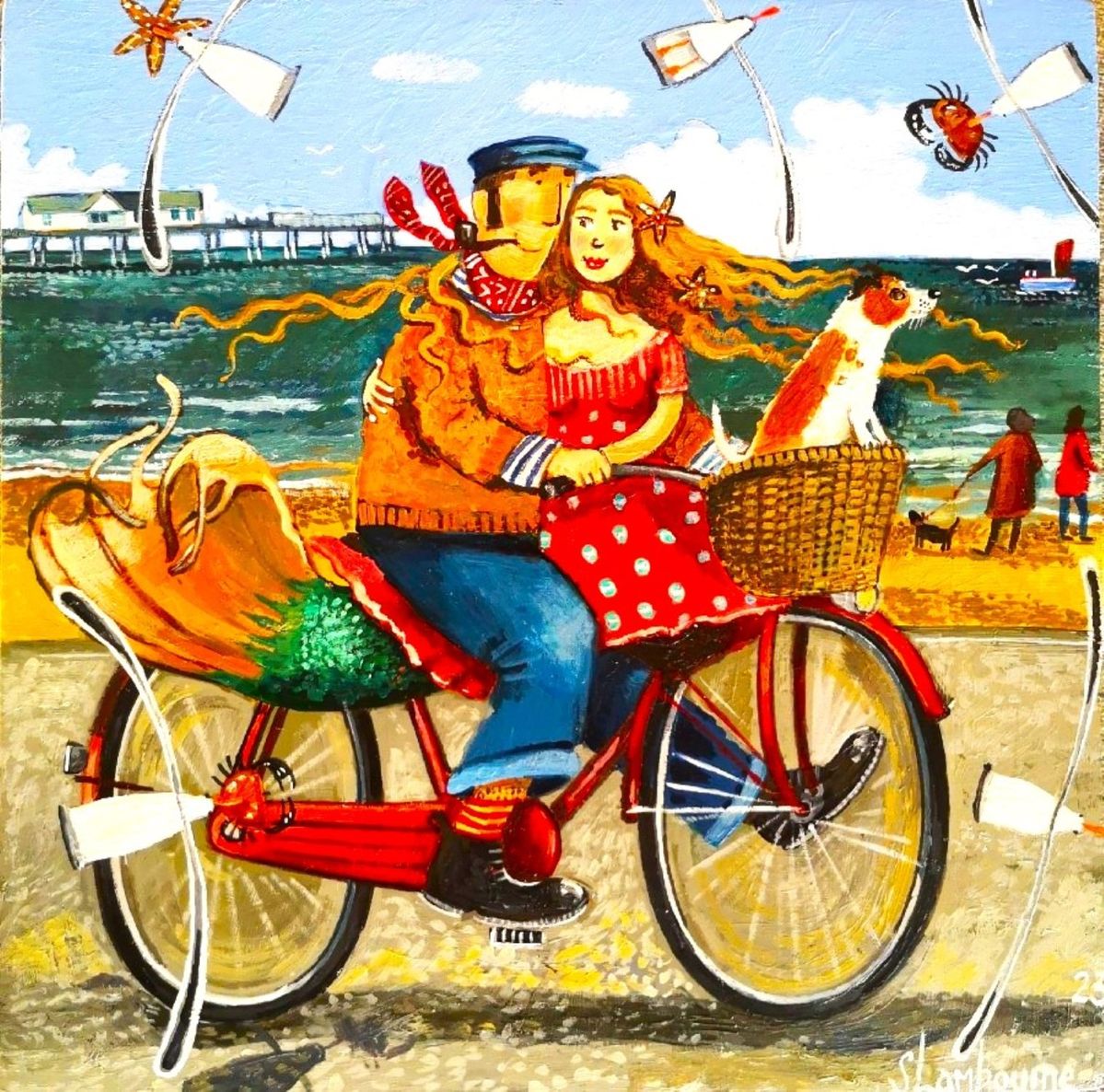 Couple on Red Bicycle