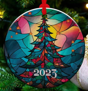 Stained Glass Christmas Tree Ornament