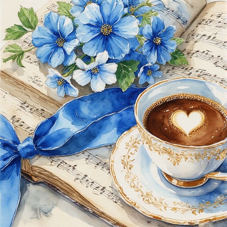 Tea Time Flowers and Music