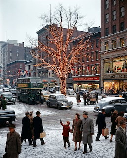 Vintage Christmas City Street