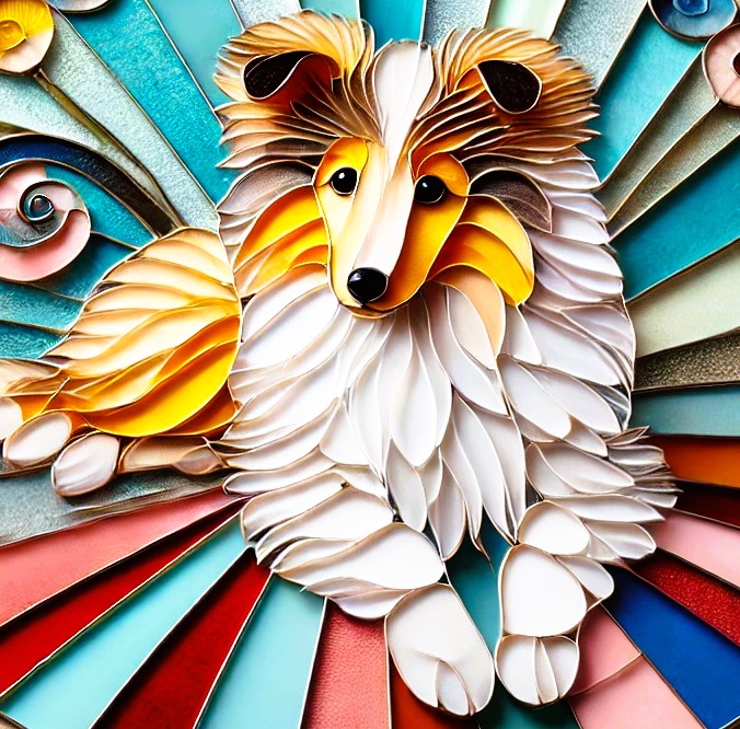 Collie Paper Quilling Art