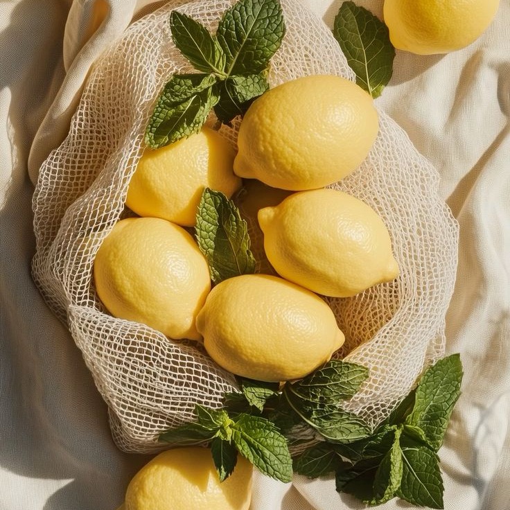 Fresh Lemons with Mint