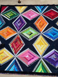 Colorful Diamond Patchwork Quilt