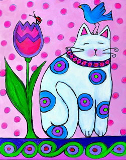 Whimsical Spring Cat