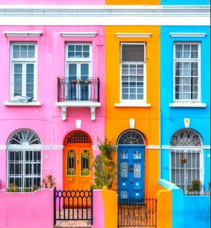 Vibrant Colorful Townhouses