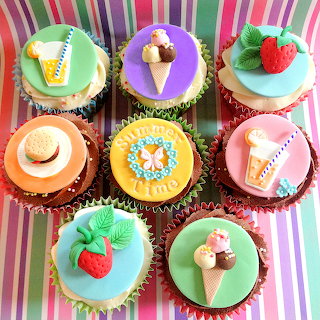 Summer Themed Decorated Cupcakes