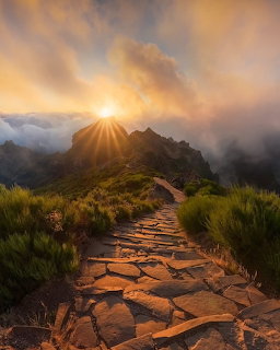 Mountain Sunrise Stone Path