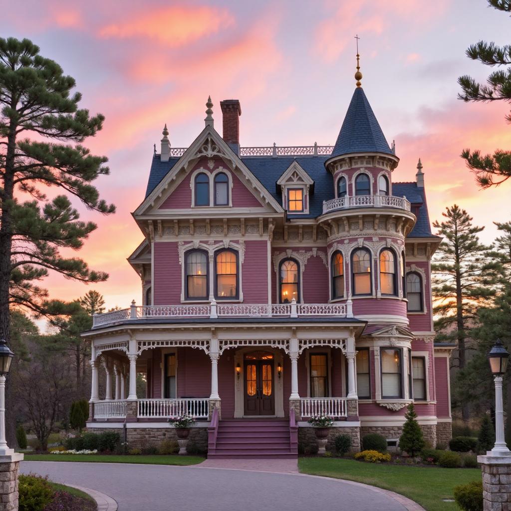Victorian Home at Sunset