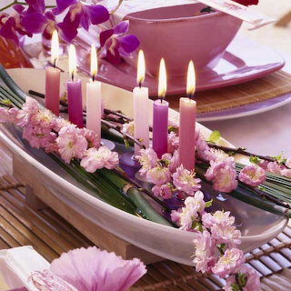 Pink Candle Centerpiece