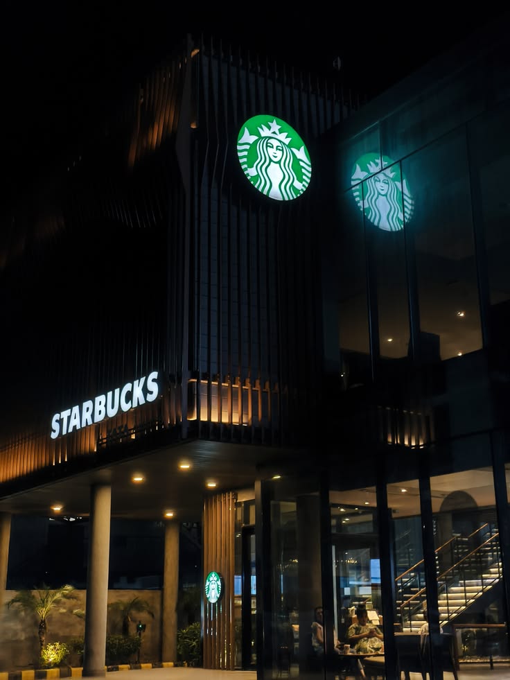 Starbucks India coffee shop storefront with green logo signage
