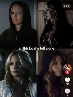 Four-panel collage of Pretty Little Liars female characters in dark mody scenes with text overlay