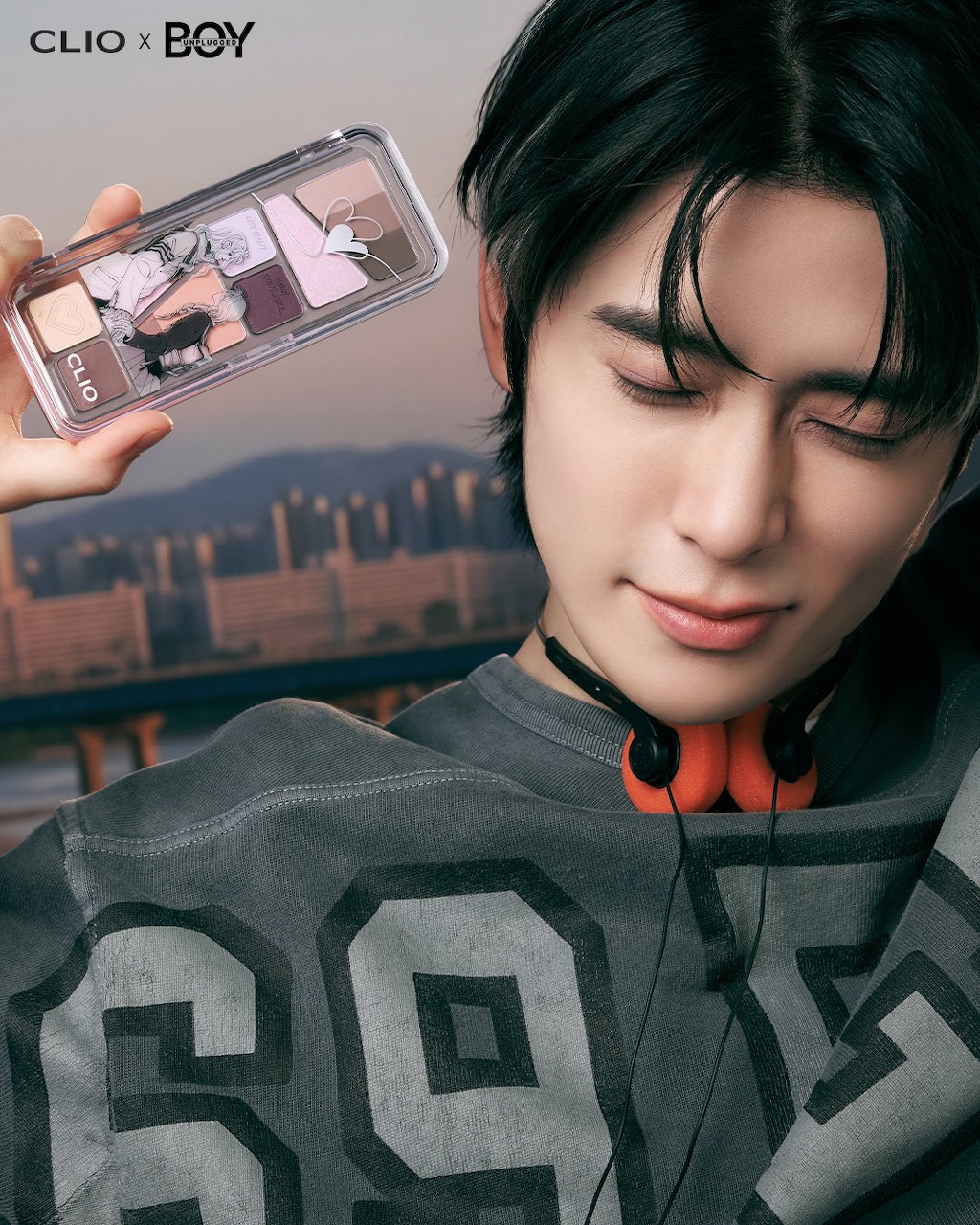 Jaehyun posing in a CLIO cosmetics campaign portrait