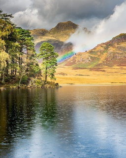 Mountain Lake Rainbow Landscape