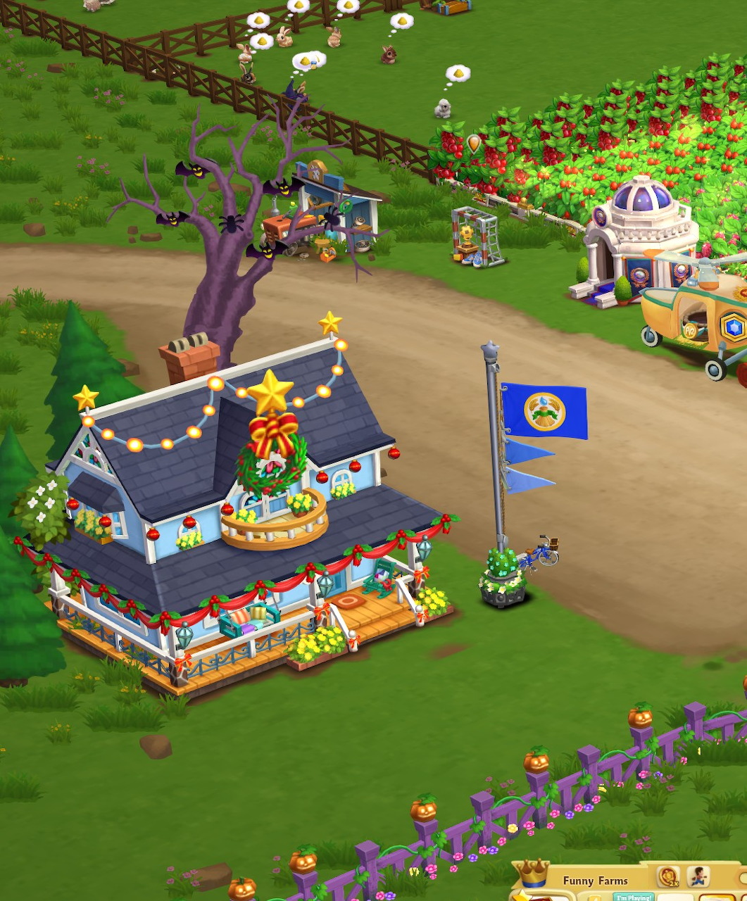 Cartoon Farm Game Scene