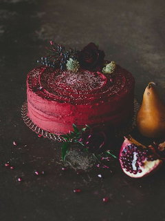 Red Velvet Cake with Pomegranate