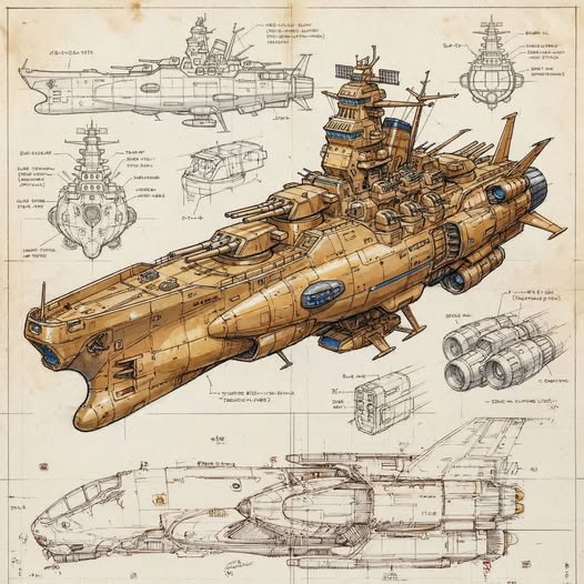Steampunk Airship Blueprint