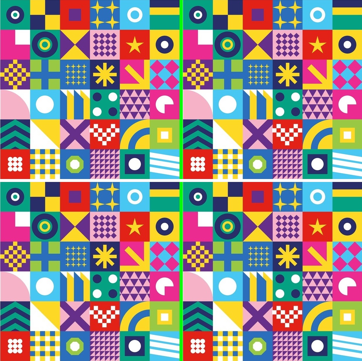 Colorful Geometric Pattern Grid