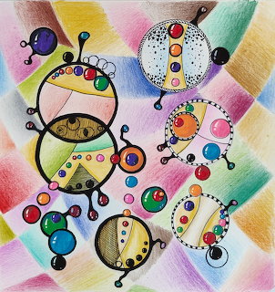 Colorful Abstract Ladybugs Art