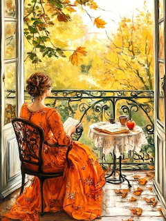 Woman on Balcony Autumn