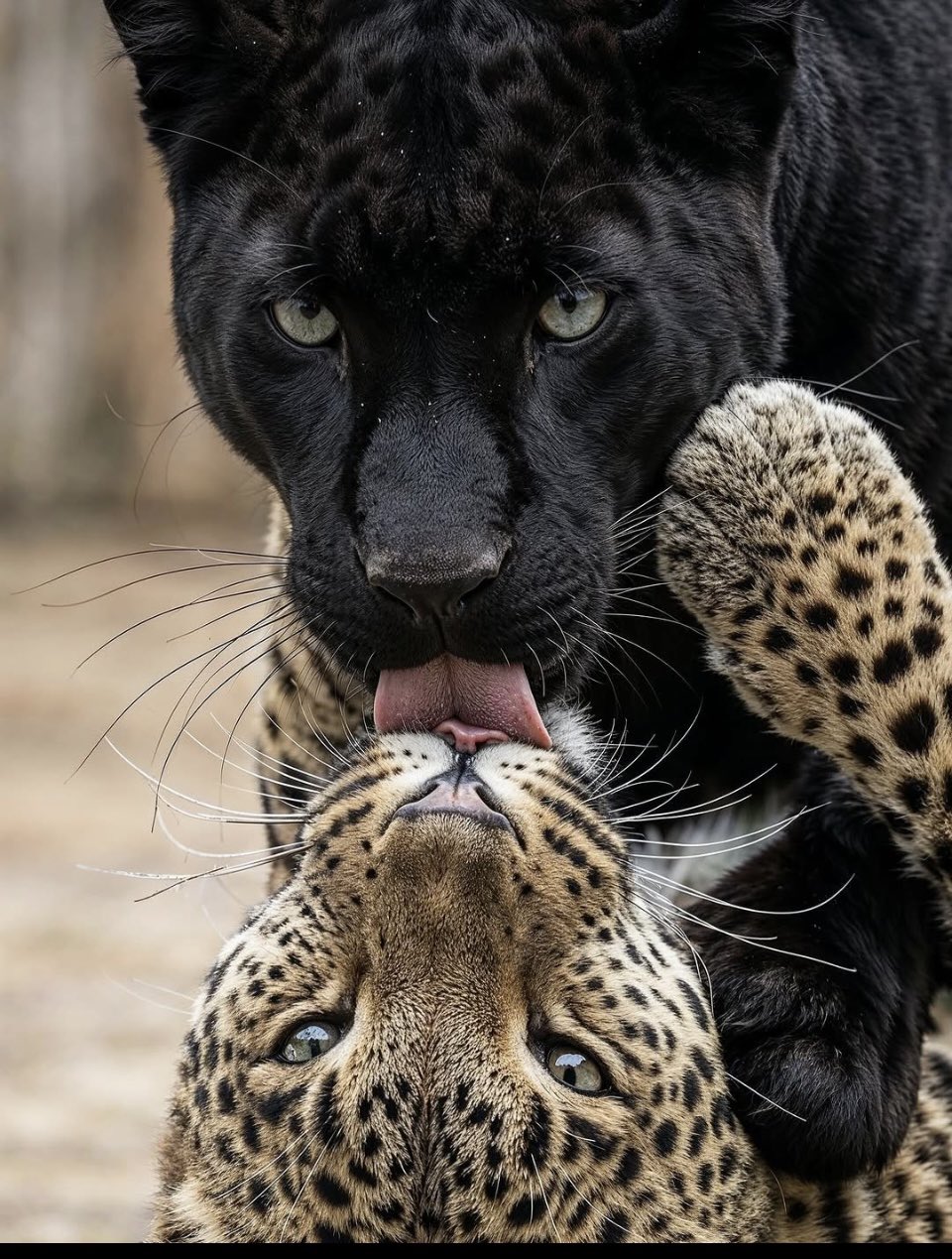 Black Panther with Leopard