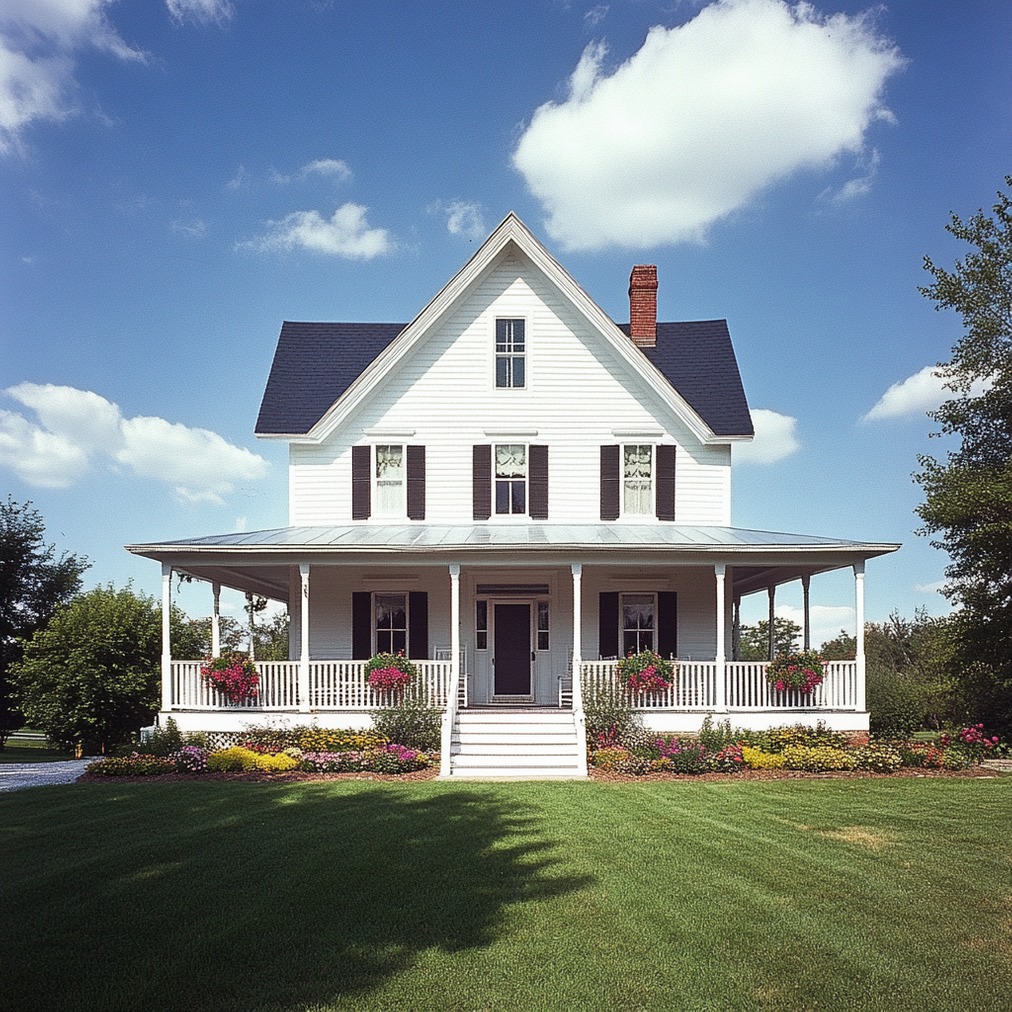 White Farmhouse Exterior
