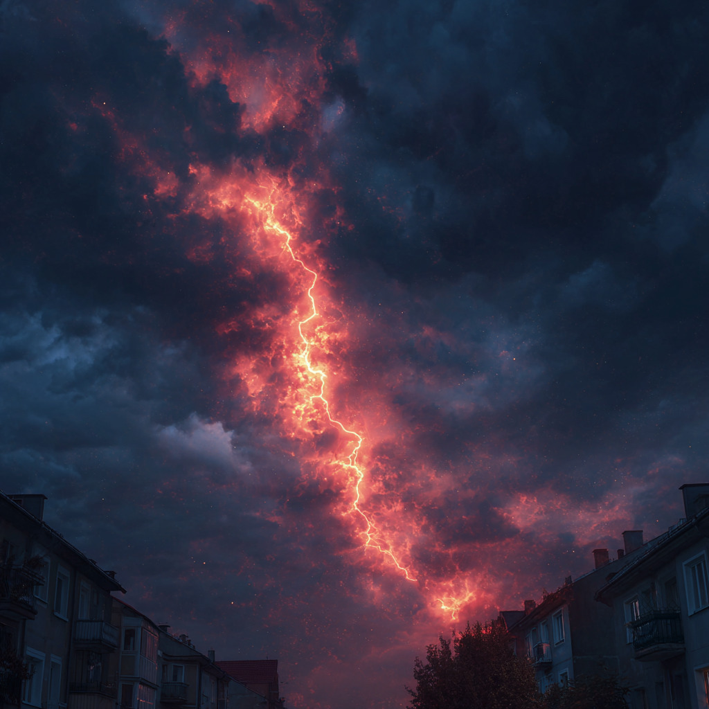 Fiery Lightning Sky
