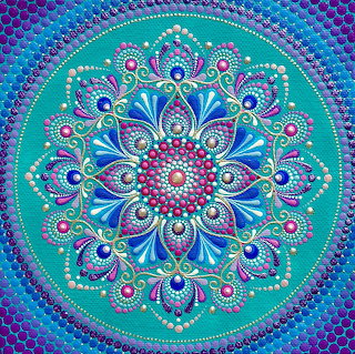 Turquoise Mandala Dot Painting