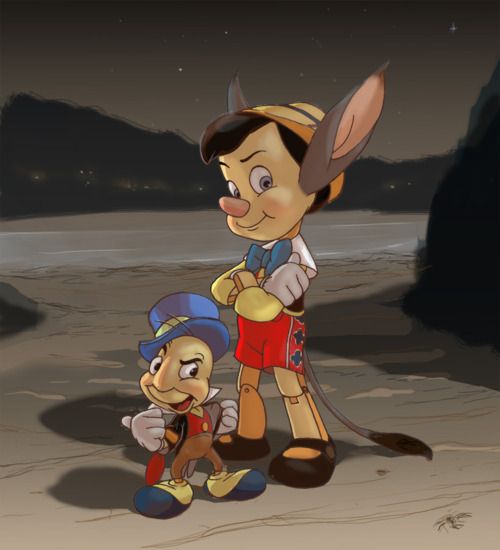 Pinocchio and Jiminy