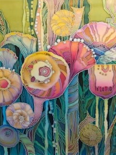 Colorful Floral Silk Painting
