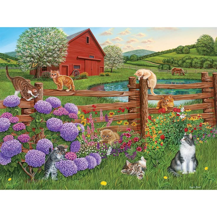 Farm Garden with Animals