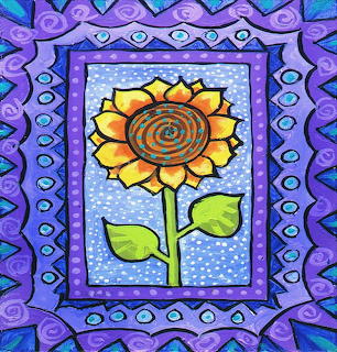Sunflower in Purple Frame