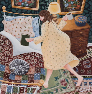 Woman Reading in Bedroom