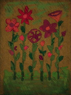 Colorful Flower Garden Drawing