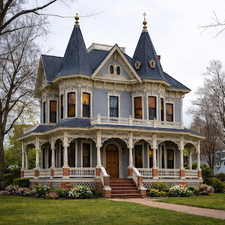 Victorian Mansion with Turrets