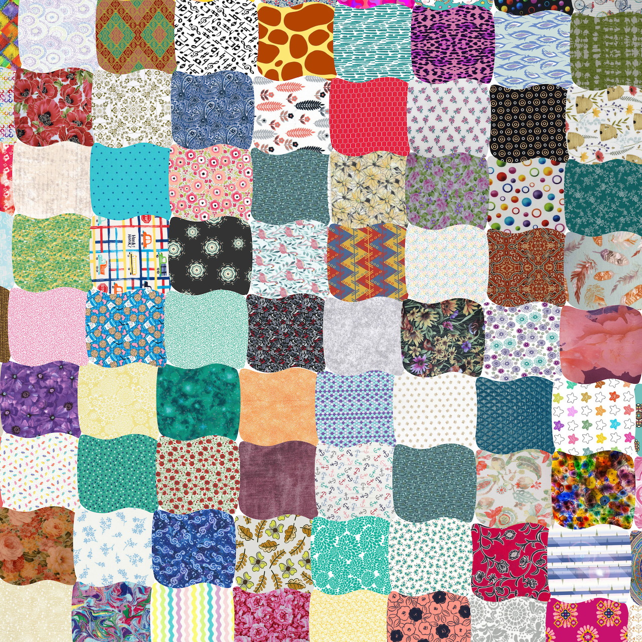 Colorful Fabric Patchwork Quilt