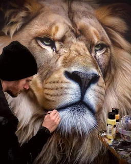 Lion Hyperealistic Painting