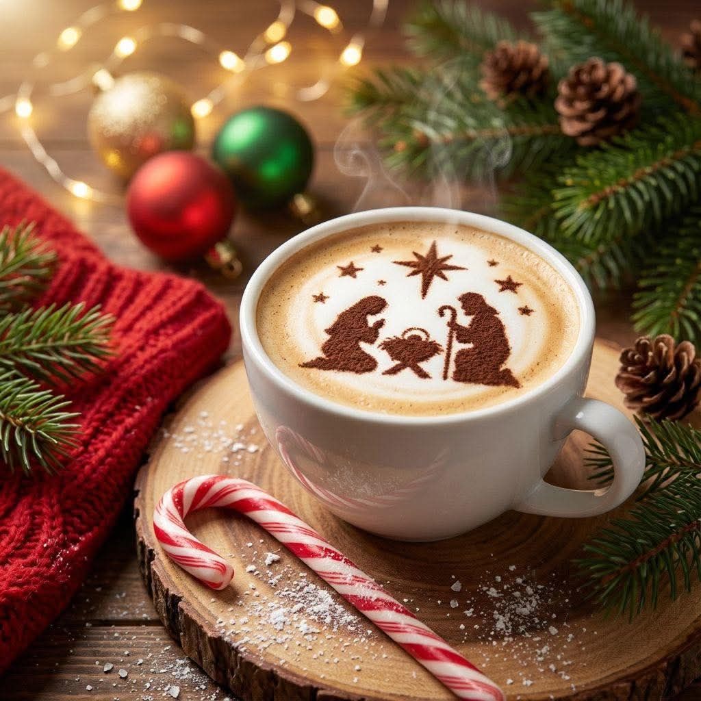 Christmas Coffee Latte Art