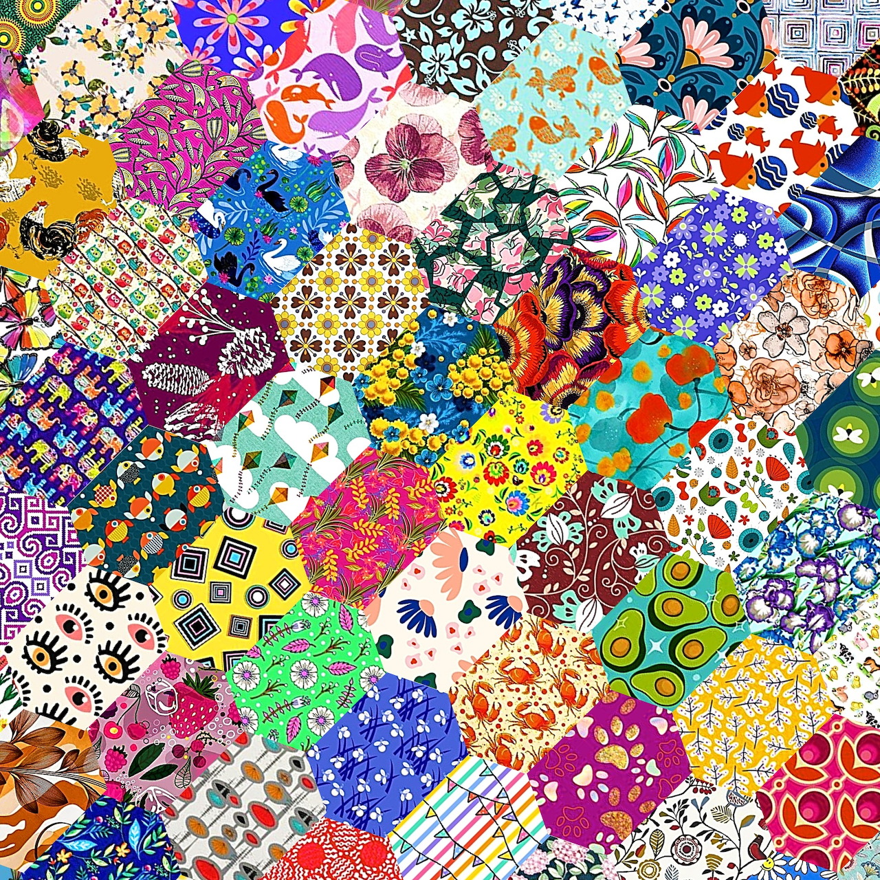 Colorful Patchwork Pattern Collage