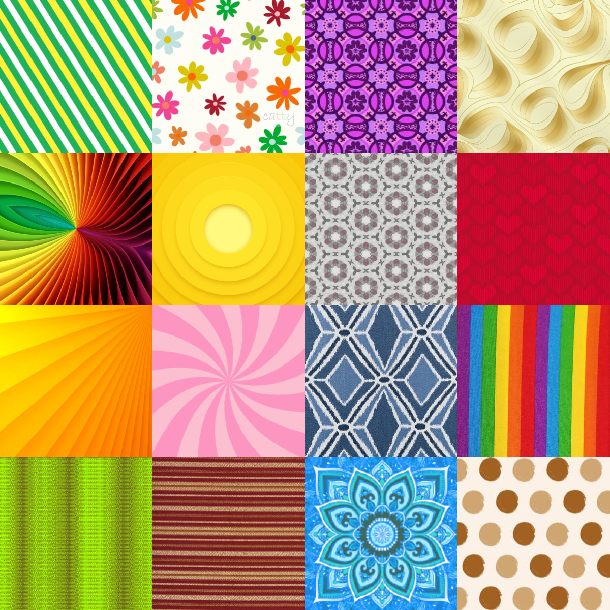 Colorful Pattern Patchwork Grid
