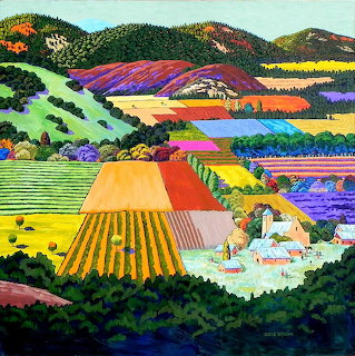 Colorful Farm Valley Landscape