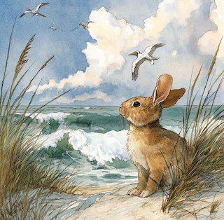 Beach Rabbit Painting