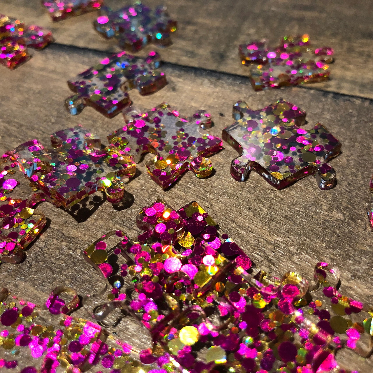 Glitter Puzzle Pieces