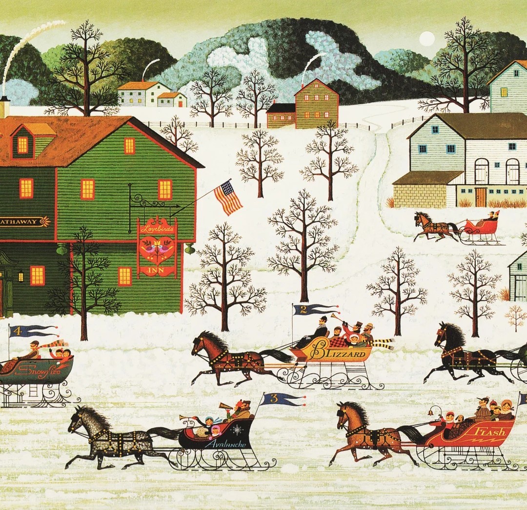 Winter Village Horse Sleigh Race