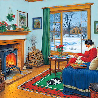 Cozy Afternoon by Fireplace