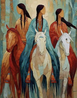 Women Riding Horses Painting
