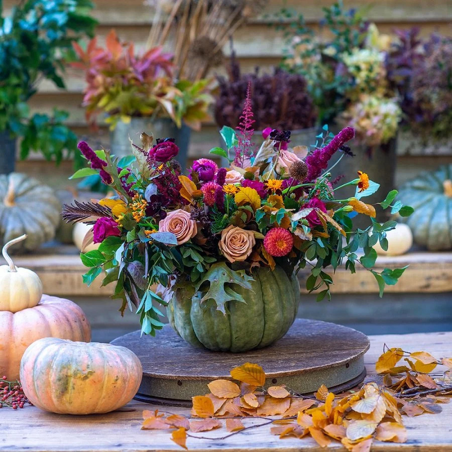 Fall Pumpkin Floral Arrangement