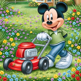 Mickey Mows the Lawn