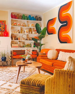 Orange Sofa and Art