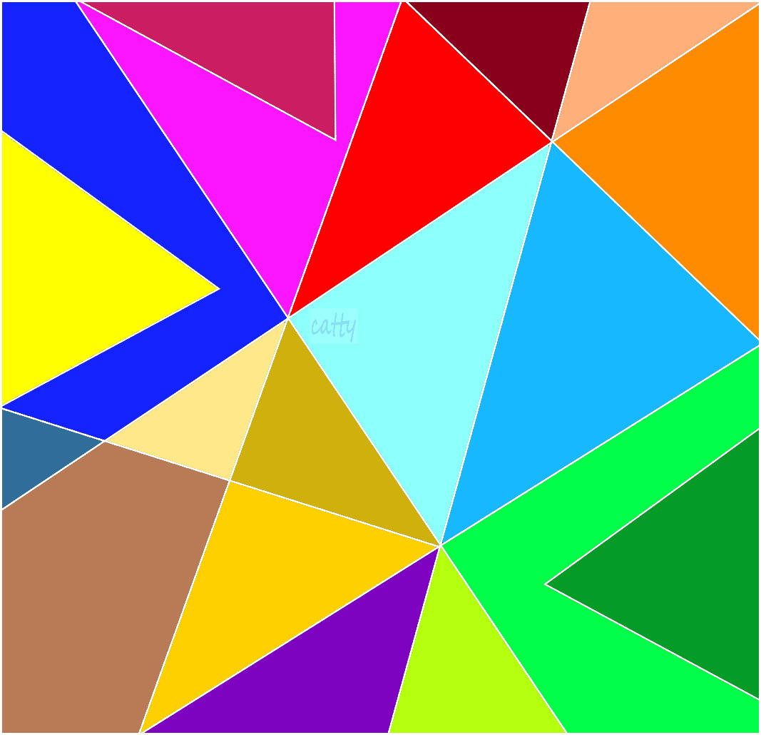 Abstract geometric pattern with colorful triangles converging at center
